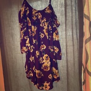 Cold shoulder maroon blouse